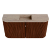 Mondiaz JOYA-DLUX 83.2cm toiletmeubel - ronding links en rechts kleur Ruby - Wastafel FAYE positie Midden Zonder kraangat kleur Saba. SW1425630