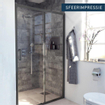 FugaFlow ID06 Quick Fit porte de douche coulissante - 100x190cm - 6mm verre de sécurité - profilé aluminium - anti calcaire - Noir mat SW999908