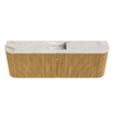 Mondiaz JOYA-DLUX Meuble de salle de bains pour WC 123,2cm - arrondis gauche et droite couleur Chêne - Vasque FAYE position Milieu Sans trou de robinet couleur Frappe SW1422003