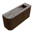 Mondiaz JOYA-DLUX Meuble de salle de bains - 81,6cm - arrondi gauche couleur Walnut - Vasque FAYE position Droite 1 trou de robinet couleur Oza SW1424594