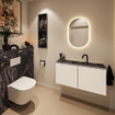 MONDIAZ TURE-DLUX Meuble toilette - 100cm - Talc - EDEN - vasque Lava - position centrale - 1 trou de robinet SW1103632