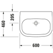 Duravit D-code lavabo 60x46cm 1 trou de robinet sans trop-plein blanc 0295814