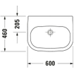 Duravit D-Code Med wastafel 60x46cm zonder kraangat zonder overloop wit 0295815