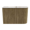 Mondiaz JOYA-DLUX Meuble de toilette 61,6cm - arrondi droit couleur Dusk - Vasque FAYE position Gauche Sans trou de robinet couleur Frappe. SW1423074