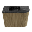 Mondiaz JOYA-DLUX Meuble de salle de bains 51,6cm - arrondi droit couleur Dusk - Vasque FAYE position Gauche 1 trou de robinet couleur Lava. SW1423234