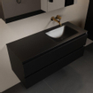 Mondiaz AIVY Ensemble de meuble - 120x45x50cm - 0 trous de robinet - 1 vasque Urban Solid surface - Droite - 2 tiroirs - avec armoire de toilette - MDF Urban SW892247