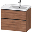 Duravit D-neo Meuble sous vasque 78.4x45.2x62.5cm 2 tiroirs Noyer mat SW640965