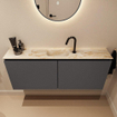 MONDIAZ TURE-DLUX Meuble toilette - 120cm - Dark Grey - EDEN - vasque Frappe - position centrale - 1 trou de robinet SW1102795