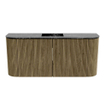 Mondiaz JOYA-DLUX 93.2cm meuble de salle de bains - arrondis gauche et droite couleur Dusk - Vasque FAYE position Milieu 1 trou de robinet couleur Lava. SW1423279