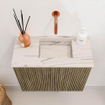 Mondiaz JOYA-DLUX 50cm meuble de toilette - couleur Dusk - Vasque FAYE position Droite Sans trou de robinet couleur Nata. SW1425887