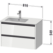 Duravit Ketho 2 meuble sous-lavabo avec 2 tiroirs pour vasque à gauche 81x48x54.9cm avec poignées anthracite noyer foncé mat SW772713