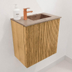 Mondiaz JOYA-DLUX 40cm toiletmeubel - kleur Oak - Wastafel FAYE positie Rechts 1 kraangat kleur Arena. SW1419610