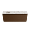 MONDIAZ TURE-DLUX Meuble de toilettes 120cm Rust. EDEN lavabo Glace position gauche. Avec 1 trou de robinet. SW1103541