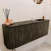 Mondiaz JOYA-DLUX Meuble de salle de bains - arrondi gauche couleur Shadow - Vasque FAYE position Droite 1 trou de robinet couleur Lava SW1422900
