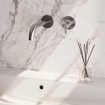 Brauer Brushed Edition Mitigeur lavabo encastrable avec poignée type B5 avec partie encastrable rosaces rondes ColdStart Nickel brossé SW374384