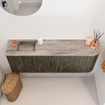 Mondiaz JOYA-DLUX 111.6cm toiletmeubel - ronding rechts kleur Shadow - Wastafel FAYE positie Links 1 kraangat kleur Oza. SW1425070