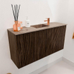 Mondiaz JOYA-DLUX 80cm meuble de salle de bains - couleur Walnut - Vasque FAYE position Milieu 1 trou de robinet couleur Arena. SW1424335