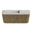 Mondiaz JOYA-DLUX 93.2cm toiletmeubel - ronding links en rechts kleur Dusk - Wastafel FAYE positie Midden 1 kraangat kleur Glace. SW1423210