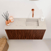 Mondiaz JOYA-DLUX 70cm toiletmeubel - kleur Ruby - Wastafel FAYE positie Rechts Zonder kraangat kleur Opalo. SW1423692