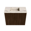 Mondiaz JOYA-DLUX Meuble de salle de bains 50cm - couleur Walnut - Vasque FAYE position Gauche Sans trou de robinet couleur Nata SW1424472