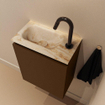 MONDIAZ TURE-DLUX Meuble de toilettes 40cm Rust. EDEN lavabo Frappe position gauche. Avec 1 trou de robinet. SW1103000