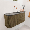 Mondiaz JOYA-DLUX 83.2cm toiletmeubel - ronding links en rechts kleur Dusk - Wastafel FAYE positie Midden Zonder kraangat kleur Sombra. SW1426177