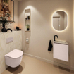 MONDIAZ TURE-DLUX Meuble toilette - 40cm - Rosee - EDEN - vasque Ostra - position droite - 1 trou de robinet SW1105008