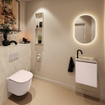 MONDIAZ TURE-DLUX Meuble WC 40 cm Rosee. Lavabo EDEN Ostra position droite. Avec 1 trou de robinet. SW1105008