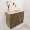 Mondiaz JOYA-DLUX 50cm toiletmeubel - kleur Dusk - Wastafel FAYE positie Rechts Zonder kraangat kleur Frappe. SW1423057