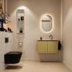 MONDIAZ TURE-DLUX Meuble toilette - 80cm - Oro - EDEN - vasque Opalo - position centrale - 1 trou de robinet SW1104440
