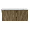 Mondiaz JOYA-DLUX 91.6cm toiletmeubel - ronding links kleur Dusk - Wastafel FAYE positie Rechts 1 kraangat kleur Glace. SW1423191