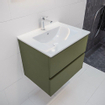 Mondiaz VICA ensemble de meuble de salle de bain - 60cm - meuble sous-vasque armée - 2 tiroirs - lavabo denia milieu - 1 trou de robinet - version XL 60cm haut SW1090007