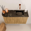 Mondiaz JOYA-DLUX Meuble de toilette 71.6cm - arrondi gauche couleur Chêne - Vasque FAYE position Droite Sans trou de robinet couleur Lava SW1422073