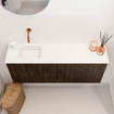 Mondiaz JOYA 100cm meuble de toilette - couleur Walnut - Vasque FAYE position Gauche Sans trou de robinet couleur Talc. SW1421264