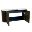 Mondiaz JOYA-DLUX Meuble de salle de bains 93,2cm - arrondi gauche et droite couleur Shadow - Vasque FAYE position Milieu 1 trou de robinet couleur Meli SW1424932