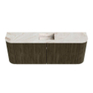Mondiaz JOYA-DLUX 113.2cm meuble de salle de bains - arrondi gauche et droite couleur Shadow - Vasque FAYE position Milieu 1 trou de robinet couleur Frappe. SW1422726