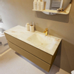 Mondiaz VICA-DLUX Ensemble de meuble de salle de bain - 120cm - meuble sous-vasque oro - 2 tiroirs - lavabo encastré cloud droite - 1 trou de robinet - version haute de 60cm - frape SW1089250