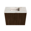 Mondiaz JOYA-DLUX 50cm toiletmeubel - kleur Walnut - Wastafel FAYE positie Links Zonder kraangat kleur Frappe. SW1422252