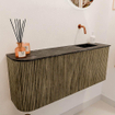 Mondiaz JOYA-DLUX Meuble de toilette 101,6cm - arrondi gauche couleur Dusk - Vasque FAYE position droite Sans trou de robinet couleur Lava SW1423322