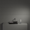Clou Vale céramique lave-mains 45x19x7cm pré-percé trou de robinet à gauche Noir mat SW451474