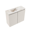 MONDIAZ TURE-DLUX Meuble toilette - 60cm - Linen - EDEN - vasque Frappe - position gauche - 1 trou de robinet SW1102891