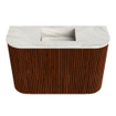 Mondiaz JOYA-DLUX 63.2cm toiletmeubel - ronding links en rechts kleur Ruby - Wastafel FAYE positie Midden Zonder kraangat kleur Ostra. SW1423815