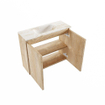 MONDIAZ TURE-DLUX Meuble pour toilettes 60 cm Washed Oak. EDEN lavabo Opalo position milieu. Avec 1 trou de robinet. SW1105200