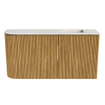 Mondiaz JOYA-DLUX 81.6cm toiletmeubel - ronding links kleur Oak - Wastafel FAYE positie Rechts Zonder kraangat kleur Ostra. SW1422256