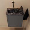 MONDIAZ TURE-DLUX Meuble de toilettes 40 cm Dark Grey. EDEN lavabo Lava position gauche. Sans trou de robinet. SW1103739