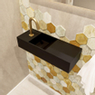 Mondiaz TYNE fontein - 60x23x12cm - wasbak links - 1 kraangat - solid surface Urban mat SW704680