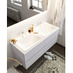 MONDIAZ VICA Ensemble de meuble salle de bain - 120cm - 4 tiroirs - lavabo Cloud double - 2 trous de robinet - solid surface cale SW410548