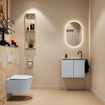 MONDIAZ TURE-DLUX Meuble toilette - 60cm - Clay - EDEN - vasque Frappe - position droite - 1 trou de robinet SW1102704