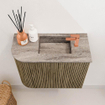Mondiaz JOYA-DLUX 51.6cm toiletmeubel - ronding links kleur Dusk - Wastafel FAYE positie Rechts 1 kraangat kleur Oza. SW1426000