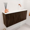 Mondiaz JOYA 90cm toiletmeubel - kleur Walnut - Wastafel FAYE positie Rechts Zonder kraangat kleur Talc. SW1421275